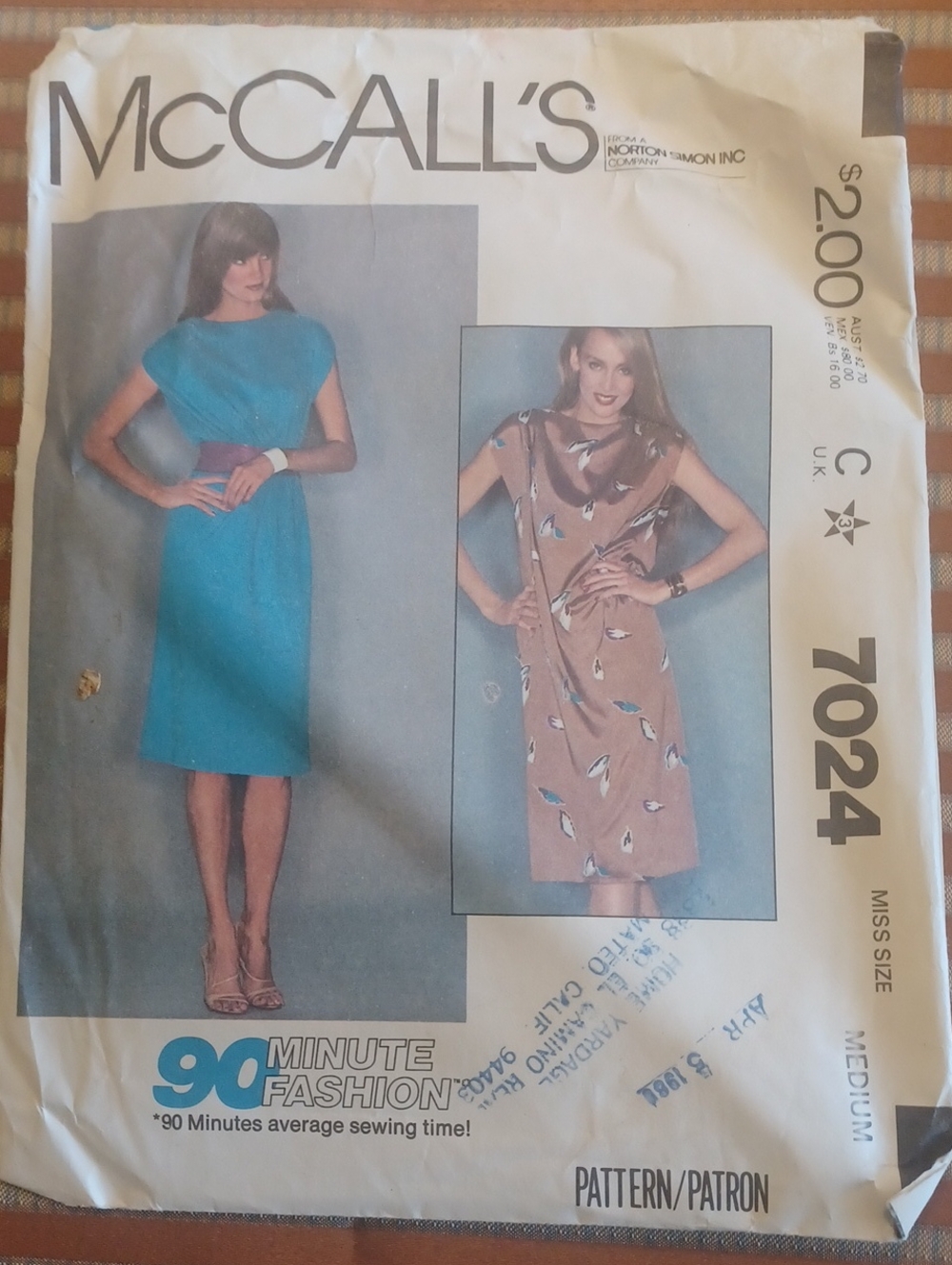 Women's 90 Minute Fashion Pattern Of Draped Sheath Dress, Size M